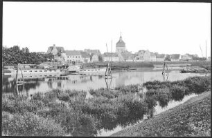 Mühlberg. Hafen mit Oberdeckdampfer Bodenbach