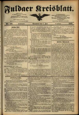 Ausgabe vom Samstag, den 05. Juni 1909.