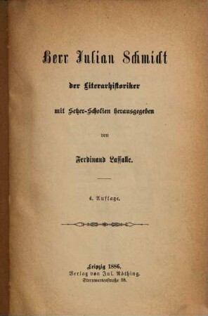 Herr Julian Schmidt, der Literaturhistoriker