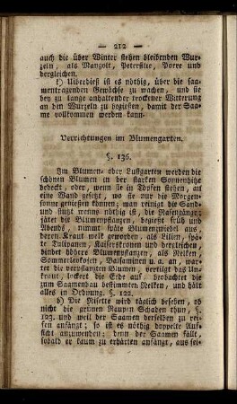 § 136-138. Verrichtungen in dem Blumengarten.