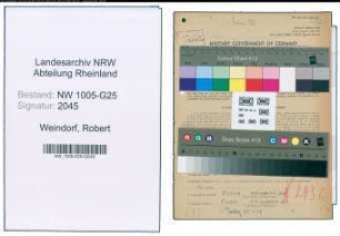 Entnazifizierung Robert Weindorf , geb. 14.06.1890 (Fotograf)