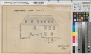 Arnsberg, Bezirksregierung, Dienstgebäude Schlossstraße 14, Südansicht, Baubestandszeichnung