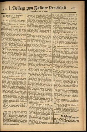 Zweite Ausgabe vom Samstag, den 05. Mai 1900.