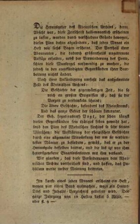 Rheinisches Archiv für Geschichte und Litteratur, 2. 1810, 3 = Heft 7 des Jahrgangs 1810 (Juli)
