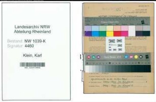 Entnazifizierung Karl Klein , geb. 10.02.1920 (Kaufmann)