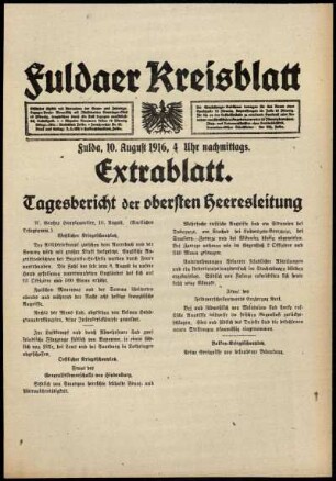 Ausgabe vom Donnerstag, den 10. August 1916.