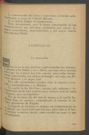 Capítulo VII - Un paso atrás