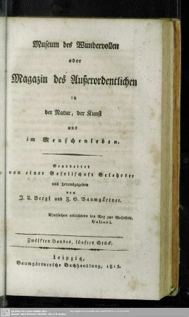 Zwölfter Band, fünftes Stück