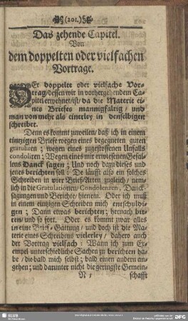Das zehende Capitel. Von dem doppelten oder vielfachen Vortrage