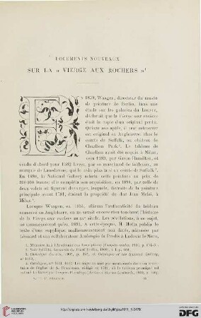 4. Pér. 5.1911: Documents noveaux sur la "Vierge aux rochers"