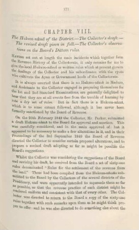 Chapter VIII. The Hukum-nâmâ of the district ...