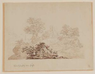 Ruinenlandschaft mit Hirt und Nymphe