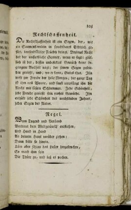 Rechtschaffenheit. - Memento mori.