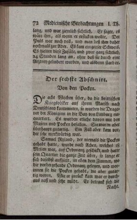 Der sechste Abschnitt. Von den Pocken.