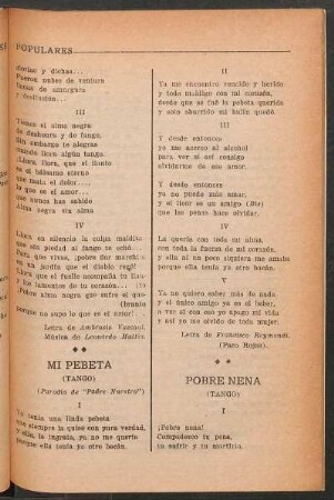 Pobre nena : (Tango)