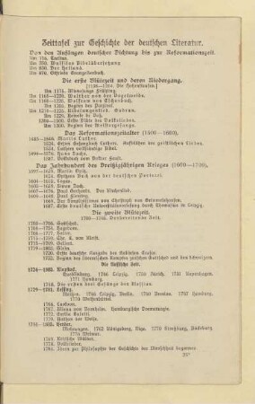 Zeittafel zur Geschichte der deutschen Literatur