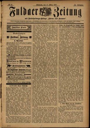Zweite Ausgabe vom Mittwoch, den 17. März 1897.