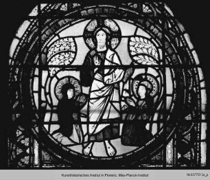 Fenster A-V mit typologischen Szenen : Typologische Fensterbahnen : Der auferstandene Christus erscheint den Marien