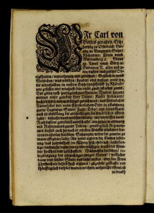 Sir Carl von Gottes genaden ...
