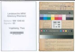 Entnazifizierung Theo Vogelsang , geb. 28.04.1913 (Referendar)