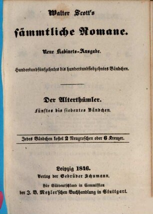 Der Alterthümler : Ein Roman ..., 5/7