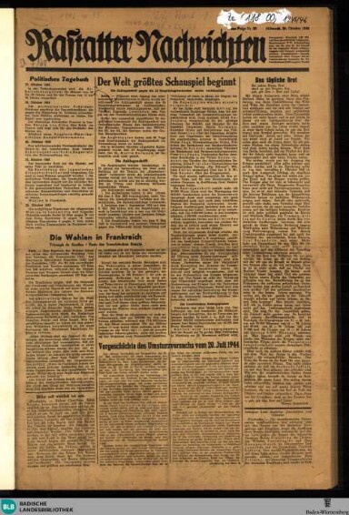 Titelseite einer Zeitung