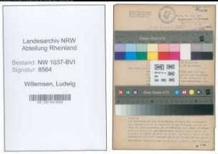 Entnazifizierung Ludwig Willemsen , geb. 21.06.1898 (Arbeiter)