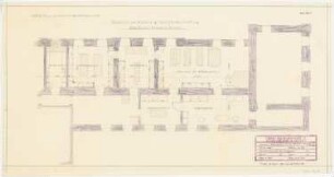 Dienstwohnung des Reichsaußenministers Joachim von Ribbentrop, Berlin-Mitte Umbau: Südflügel Altbau, Kellergeschoss: Nordflügel Vordebau, Erdgeschoss: Grundriss mit Möblierungsplan 1:50