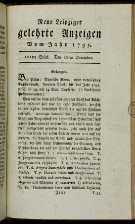 101tes Stück. Den 18ten December.