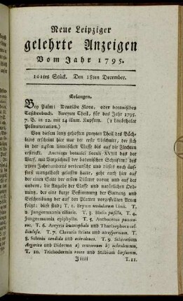 101tes Stück. Den 18ten December.
