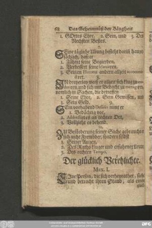 Der glücklich Verehlichte.