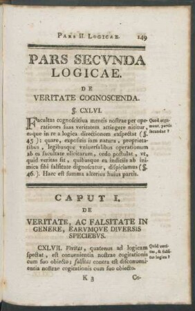 Pars Secunda Logicae. De Veritate Cognoscenda