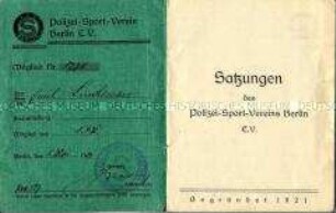 Mitgliedsausweis des Polizei-Sport-Vereins Berlin