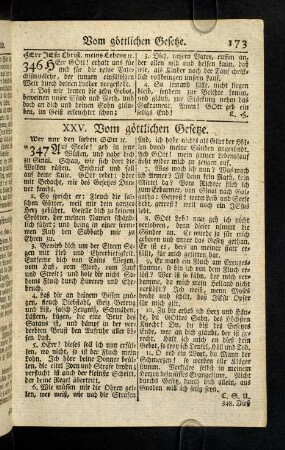 173-178, XXV. Vom goettlichen Gesetze