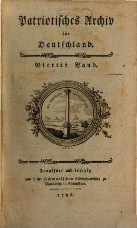 Patriotisches Archiv für Deutschland. 4. 1786