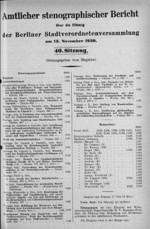Sitzung 40, 13. November 1930
