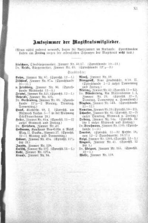 Amtszimmer der Magistratsmitglieder