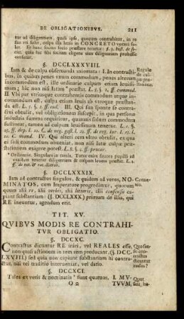 Tit. XV. Quibus Modis Re Contrahitur Obligatio