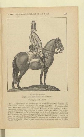Dragon Autrichien. D'après une gravure de Schmuzer (1768). Photographie Hachette