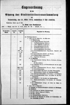 Tagesordnung, 1918/03/21