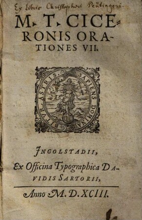 M. T. Ciceronis orationes VII