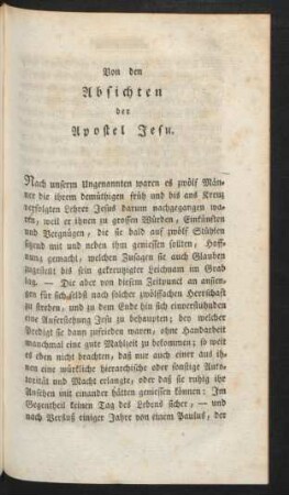 Von den Absichten der Apostel Jesu.