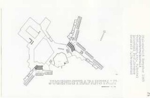 Jugendstrafanstalt, Berlin-Ruhleben (Diplomarbeit bei Bernhard Hermkes): Grundriss Obergeschoss 1:200