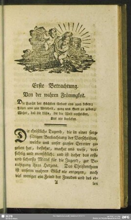 Erste Betrachtung. Von der wahren Frömmigkeit