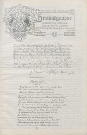 35.1918: Heimatgrüsse an die im Felde stehenden Patres, Fratres u. Brüder der Thüringischen Franziskanerprovinz