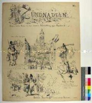 Spottblatt auf die Niederlagen Napoleons III. bei Weißenburg und Saarbrücken