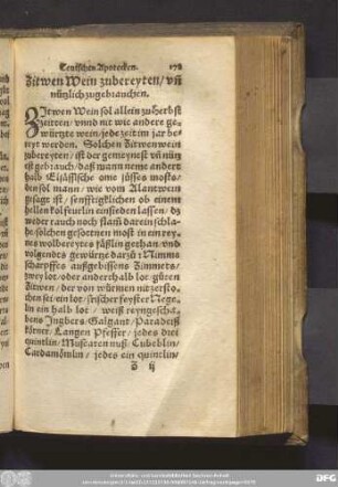 Zitwen Wein zubereyten/ un[d] nützlich zugebrauchen.