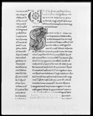 Expositio psalmorum Aurelii Augustini — Initialen V(ox) und S(i vere), Folio 12recto