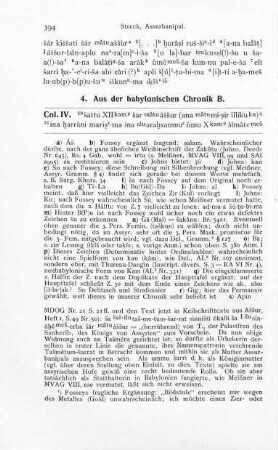 4. Aus der babylonischen Chronik B