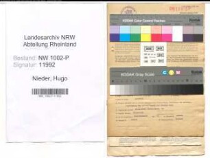 Entnazifizierung Hugo Nieder , geb. 02.11.1897 (Verw.Beamter)